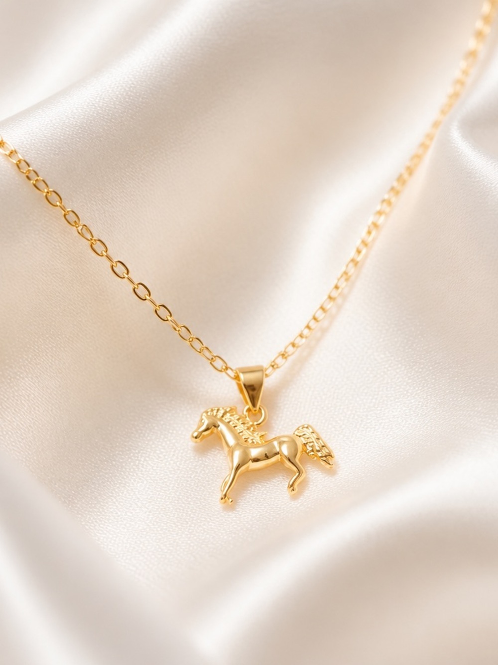 Gold Horse Pendant Necklace - Women Jewelry